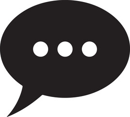 Fototapeta premium Black chat bubble symbol communication