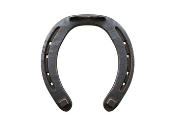 Old rusted horseshoe with nail holes and worn edges