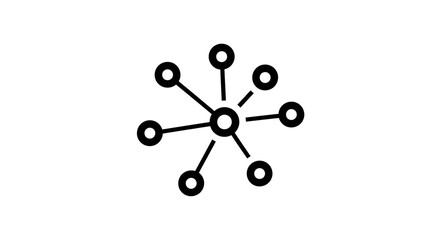 A central node connected to six surrounding nodes in a radial diagram layout