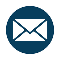 A simple envelope icon with a cross mark inside isolated on transparent background
