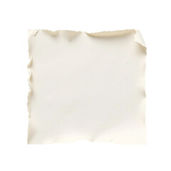 Fototapeta premium Square torn paper piece with realistic kraft paper texture and ripped edges, isolated on transparent background, perfect for collage, scrapbooking and handmade designs.
