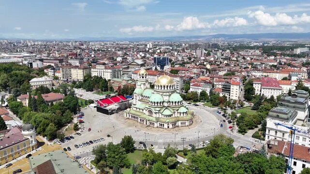 Vertical video of Alexander Nevsky Cathedral in Sofia