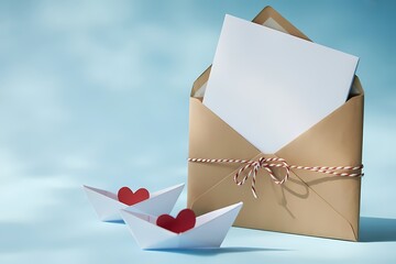 Send a Card to a Friend Day Cute Illustration with Smiling Envelope and Hearts