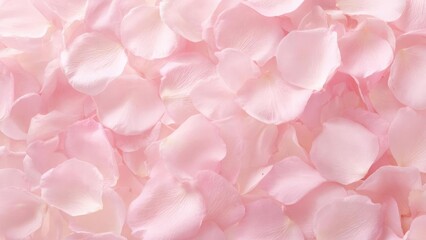 Obraz premium Close-up of soft pink rose petals overlapping, creating a delicate, romantic floral background. Concept Close-up Rose Petals, Soft Pink Florals, Romantic Floral Background, Petal Texture Detail