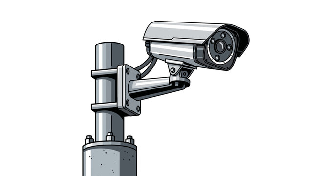 CCTV Security Camera Surveillance System Vector Illustration for Crime Prevention, Peace of Mind, Isolated on transparent background, Privacy and Observation