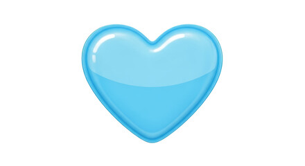 Glossy blue heart symbol of love and affection isolated on transparent background © SM