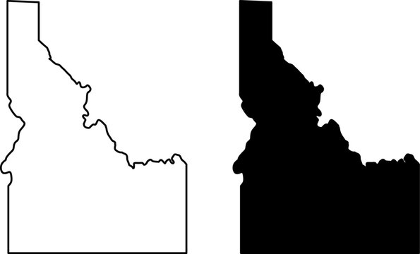 Idaho state map outline and silhouette