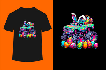 Monster Truck Colorful Easter Day T-Shirt  © ben
