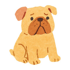 Fototapeta premium PNG Cute cartoon sad puppy illustration.