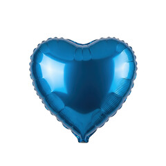 A vibrant blue heart-shaped balloon floating against a white background