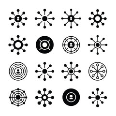 A collection of diverse and intricate black and white circular patterns and symbols isolated on white background, Vector, illustration