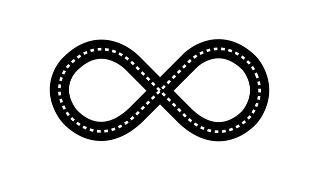 Abstract infinity symbol on white background. identity visual- graphic infinity sign symbol. simple eternal infinite loop animation motion graphic design. 