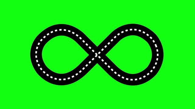 Abstract infinity symbol on green background. identity visual- graphic infinity sign symbol. simple eternal infinite loop animation motion graphic design. 