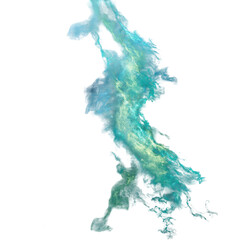 A stylized map illustration of europe with a blue watercolor effect isolated on transparent background