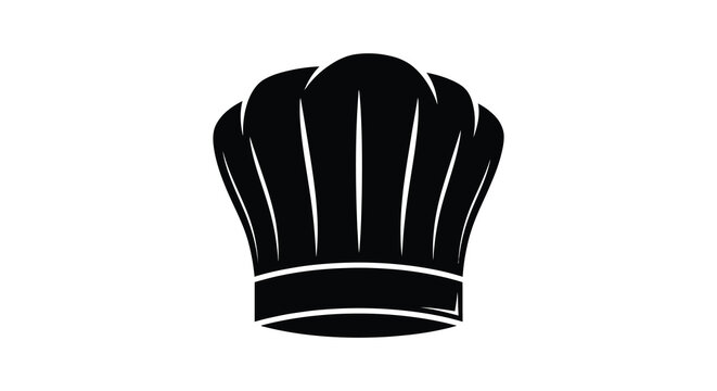 A striking black silhouette of a traditional chef s toque showcasing culinary artistry and professional kitchen aesthetics silhouette high quality detailed