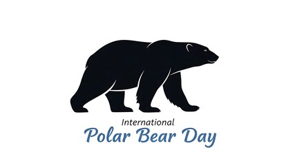 Obraz premium International polar bear day awareness logo with silhouette