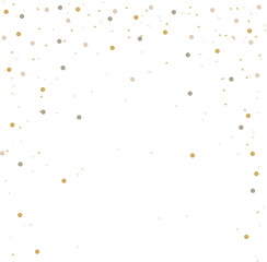 Neutral Gold Confetti Overlay Isolated on White Background