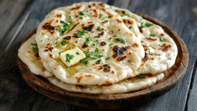 traditional naan, soft and fluffy Indian flatbread baked in a tandoor video
