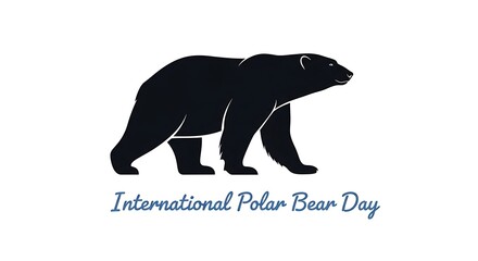 Fototapeta premium International polar bear day logo with silhouette
