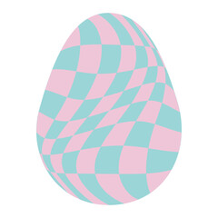 Easter eggs with retro groovy patterns in 60s-70s style. Groovy hippie Happy Easter with distorted psychedelic design. Vector