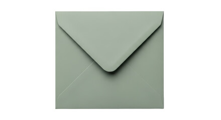 Square pale green envelope mockup invitation stationery design announcement mailing template front view isolated on transparent background