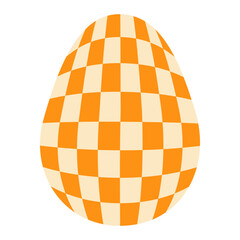 Easter eggs with retro groovy patterns in 60s-70s style. Groovy hippie Happy Easter with distorted psychedelic design. Vector