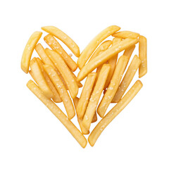 A heart-shaped arrangement of spaghetti on a white background