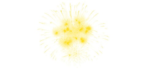 Obraz premium Golden yellow fireworks explosion against dark night sky dazzling festive celebration display sparkling bright lights
