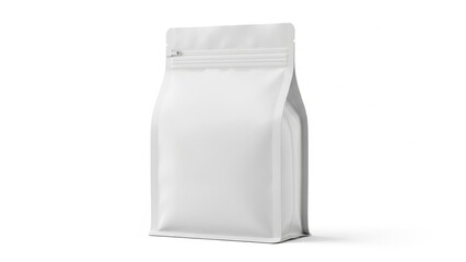 Standing white pouch with zipper