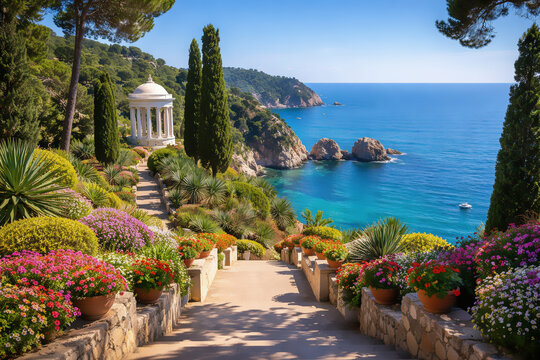 Marimurtra botanical gardens in Blanes near Barcelona, Spain