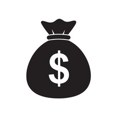 Money bag icon 3D illustration of cash and wealth