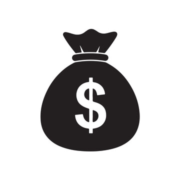 Money bag icon 3D illustration of cash and wealth