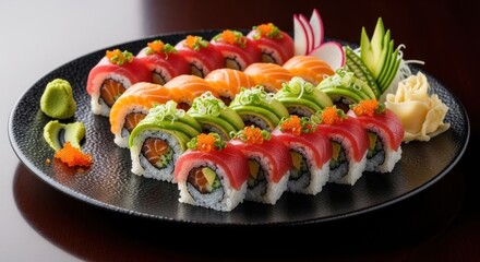 sushi on a plate