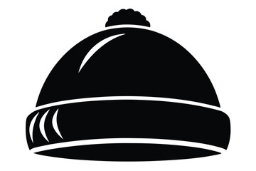 Fototapeta premium beanie hat line art silhouette vector illustration