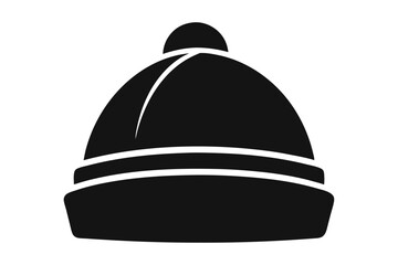 Fototapeta premium beanie hat line art silhouette vector illustration