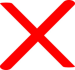 Fototapeta premium Striking red X symbol on clean white background for clear communication
