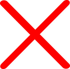 Obraz premium Striking red X symbol against a clean white background