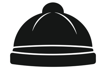 Fototapeta premium beanie hat line art silhouette vector illustration