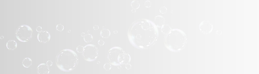 Realistic soap vector bubbles png isolated on transparent background. The effect of falling and flying bubbles. Glass bubble effect.   © Александр Боярин