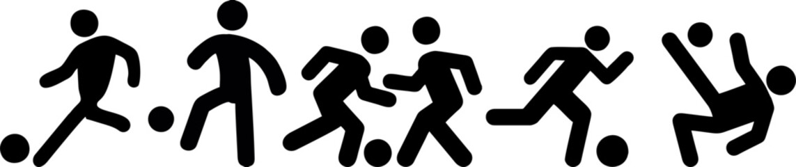 Soccer Football Player Silhouette Set © Cik