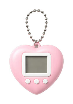 PNG Pink heart digital keychain toy