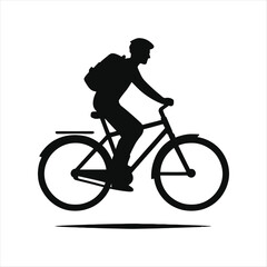 Obraz premium bicycle commuter vector silhouette line art icon idea collection