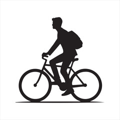 Fototapeta premium bicycle commuter vector silhouette line art icon idea collection