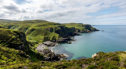 Obraz premium Natural beauty of Scotland, serene scottish coastlines 