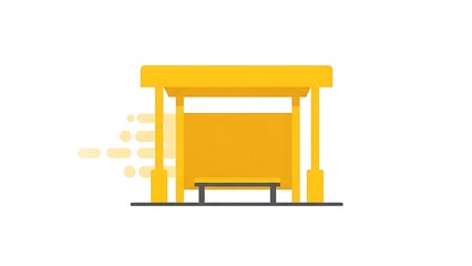 Fototapeta premium Modern yellow bus stop shelter with sleek design elements