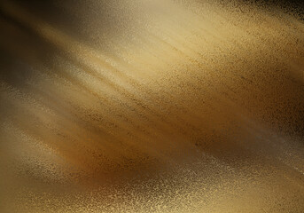 An abstract gold metal background features a vintage grunge texture with an aged yellow pattern on...