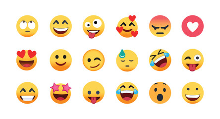 Obraz premium Seamless pattern with cheerful happy smile sad,emojji faces website yellow expression emotion icons background vector illustration