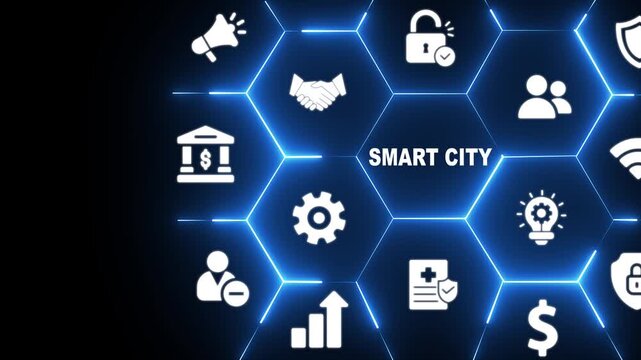 Smart city concept. Utilizing digital infrastructure to create efficient and sustainable solutions for transportation, energy, waste management, communication, other servicee by using data analytics.