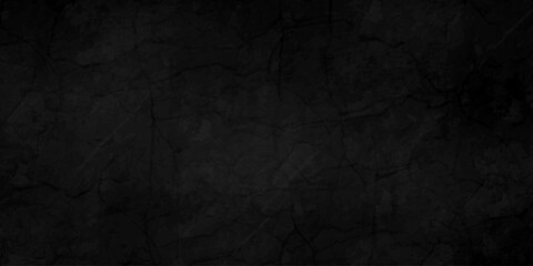 Dark gray black slate stone wall background in natural pattern for decorative texture. grunge background dark black chalk board and black board texture. cement floor and lines paint black background. © TextureStock