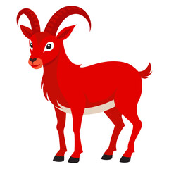 Fototapeta premium Silhouette icon of Fire Goat standing, side view. Chinese zodiac symbol of the Year of the Goat. New Year 2027. Suitable for logo, posters, cards,label, banners. Isolated vector illustration on white
